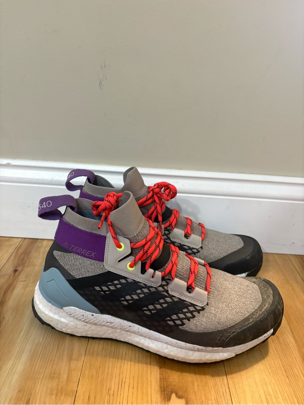 adidas Terrex Athletic Trail Shoes in Gray, Purple & Red